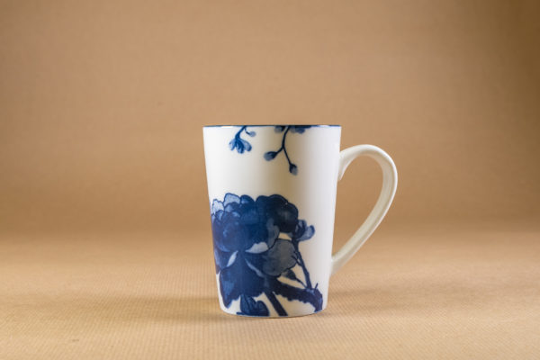 Blue flowered mug