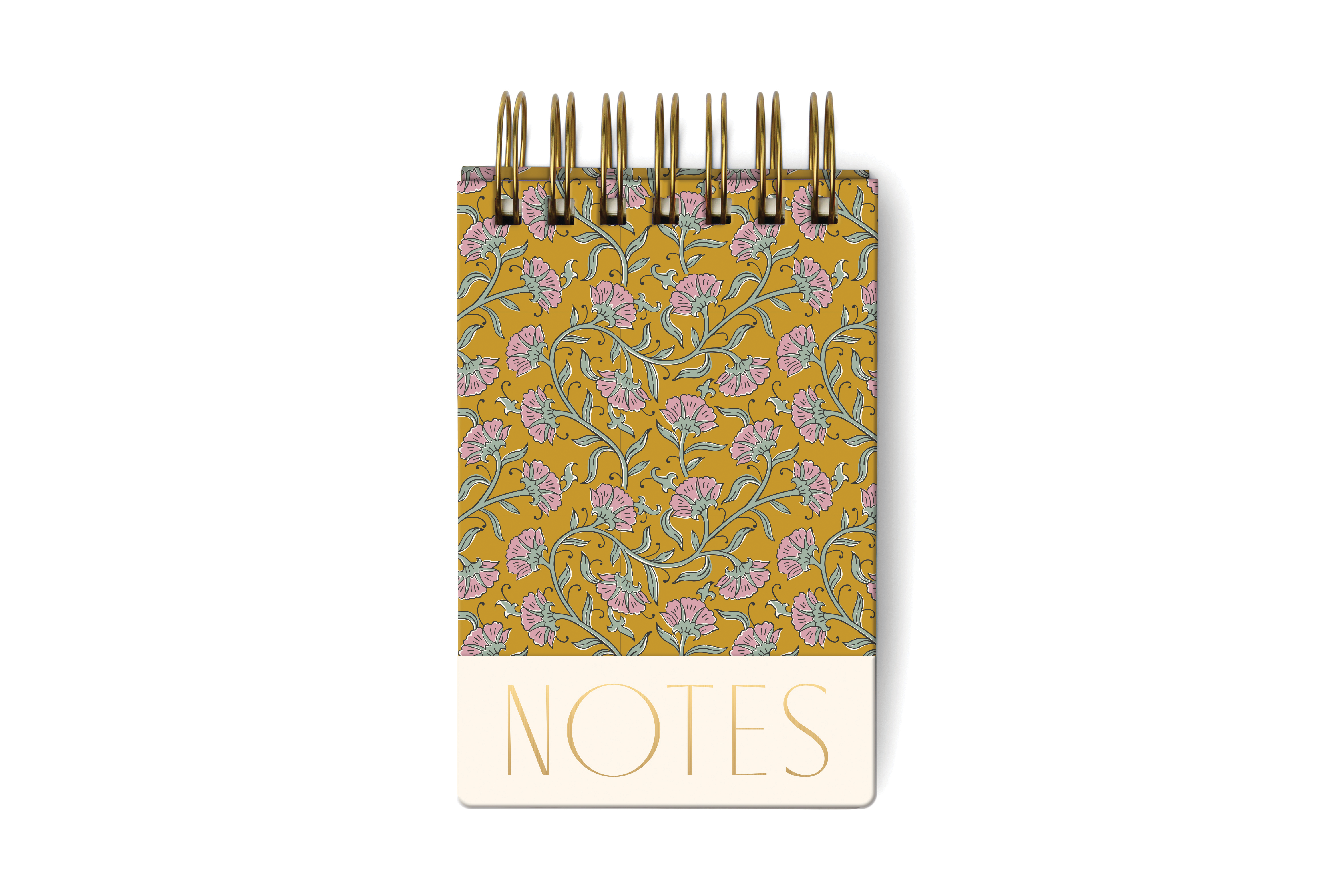Twin Wire Chunky Notepad (Green Vintage Floral)
